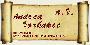 Andrea Vorkapić vizit kartica
